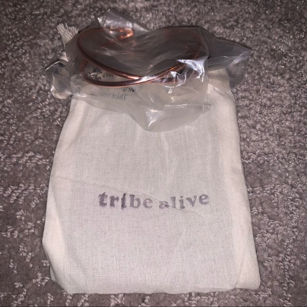 New In Pouch Tribe Alive Women's Rose Gold Twisted Cuff Bracelet